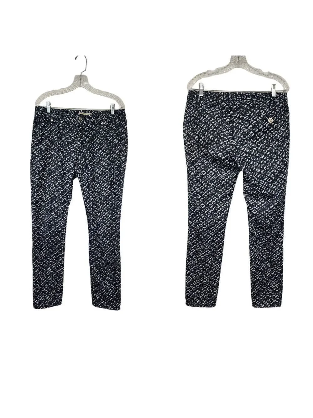 Michael Kors Blue/White Floral Skinny Mid-Rise Denim Jeans Size 8